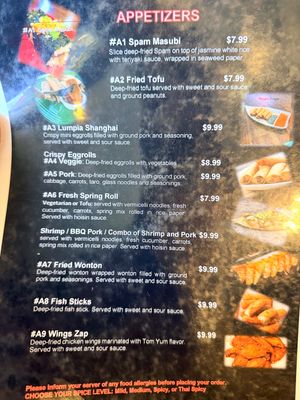 Saigon -2- Siam Bistro menu 1